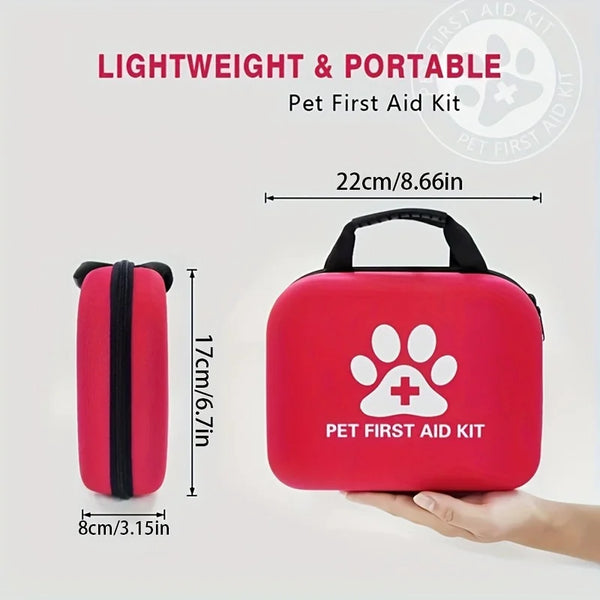 61pcs portable EVA emergency dog and cat pet first aid kit set for outdoor travel and camping with medical supplies